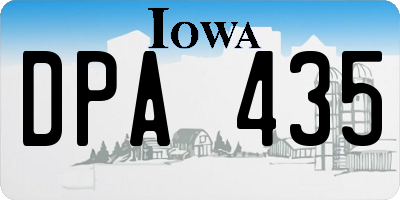 IA license plate DPA435