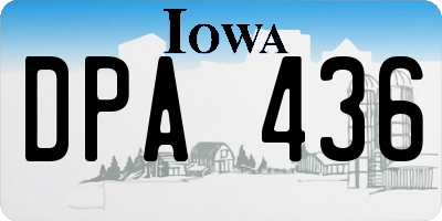 IA license plate DPA436