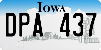 IA license plate DPA437