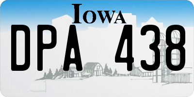 IA license plate DPA438