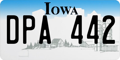 IA license plate DPA442