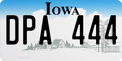 IA license plate DPA444