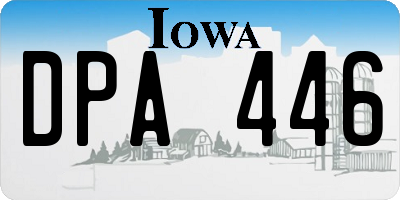 IA license plate DPA446