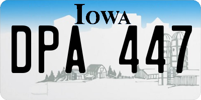 IA license plate DPA447