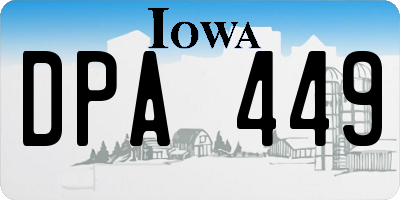 IA license plate DPA449