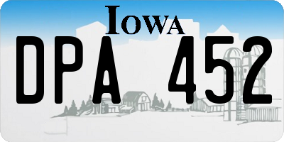 IA license plate DPA452