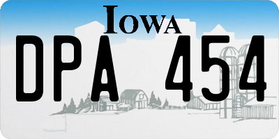 IA license plate DPA454