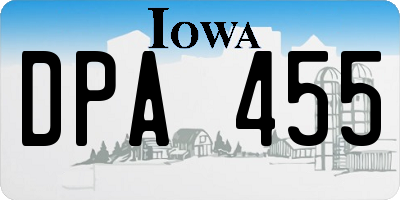 IA license plate DPA455