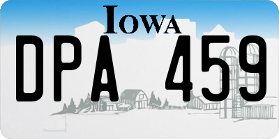 IA license plate DPA459