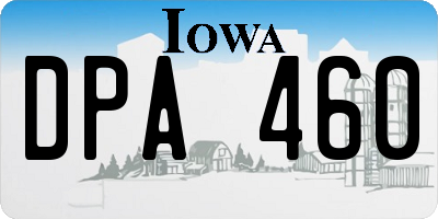 IA license plate DPA460