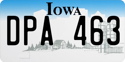 IA license plate DPA463