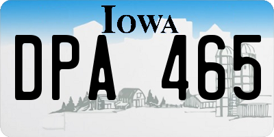 IA license plate DPA465