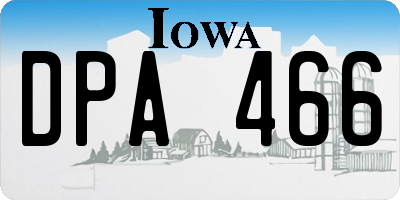 IA license plate DPA466