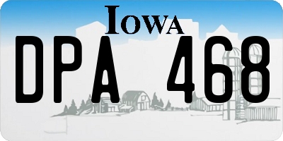 IA license plate DPA468