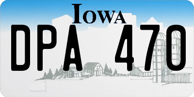 IA license plate DPA470