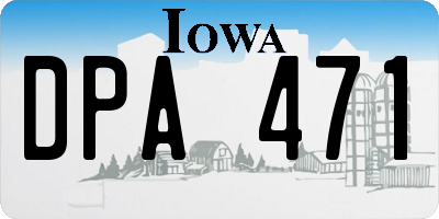 IA license plate DPA471