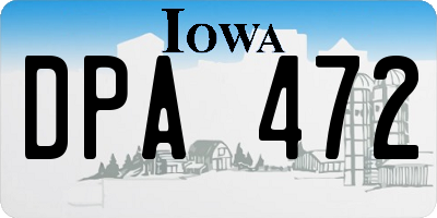 IA license plate DPA472