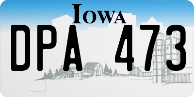 IA license plate DPA473