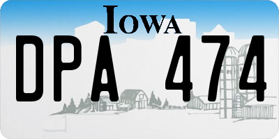 IA license plate DPA474