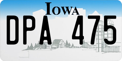 IA license plate DPA475