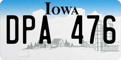 IA license plate DPA476