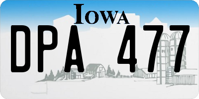 IA license plate DPA477