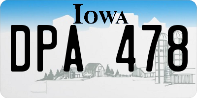 IA license plate DPA478