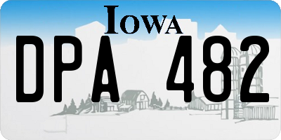 IA license plate DPA482