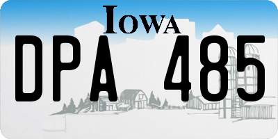 IA license plate DPA485