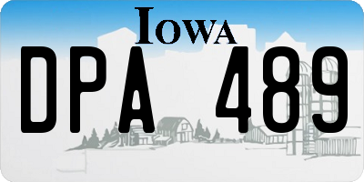 IA license plate DPA489