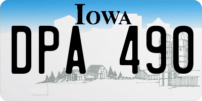 IA license plate DPA490