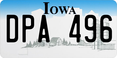 IA license plate DPA496