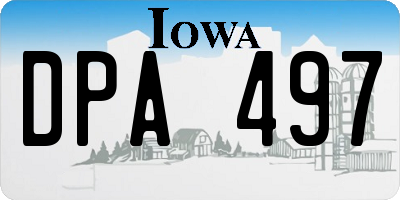 IA license plate DPA497