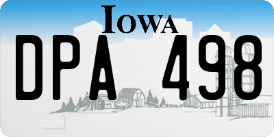 IA license plate DPA498