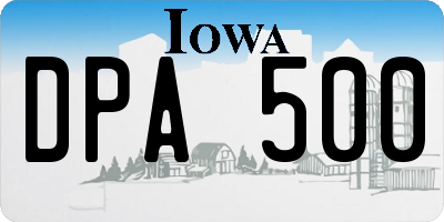 IA license plate DPA500