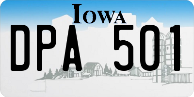IA license plate DPA501