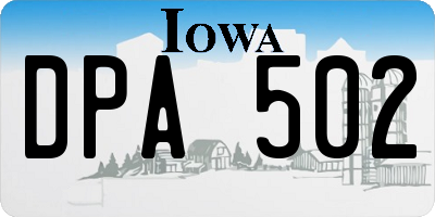 IA license plate DPA502
