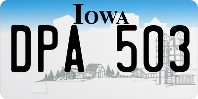 IA license plate DPA503