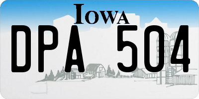 IA license plate DPA504