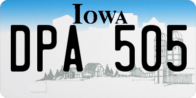 IA license plate DPA505