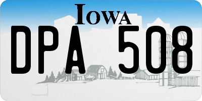 IA license plate DPA508