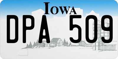 IA license plate DPA509