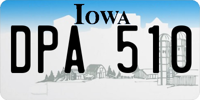 IA license plate DPA510