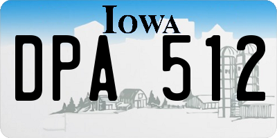 IA license plate DPA512