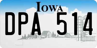 IA license plate DPA514