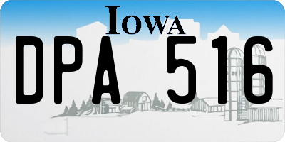 IA license plate DPA516