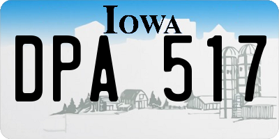 IA license plate DPA517
