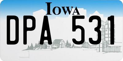 IA license plate DPA531