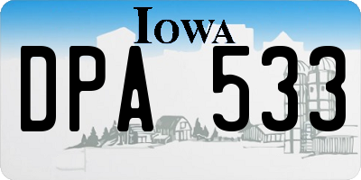 IA license plate DPA533