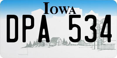 IA license plate DPA534